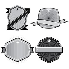 Set of badges ribbons and labels set 14