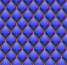 Blue with Gold Quilted Leather Seamless Background Vector