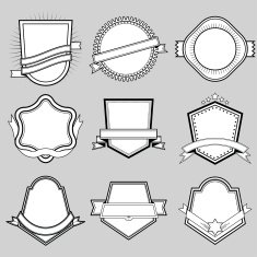 Set of blank frame badges ribbons and labels set 2