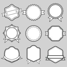 Set of blank frame badges ribbons and labels set 1