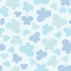 seamless vector pattern with butterfly on white background