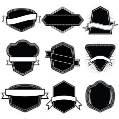 Set of blank frame badges ribbons and labels set 5 N2