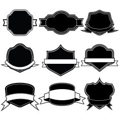 Set of blank frame badges ribbons and labels set 4 N2