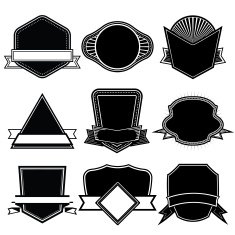 Set of blank frame badges ribbons and labels set 3 N2