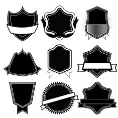Set of blank frame badges ribbons and labels set 2 N2