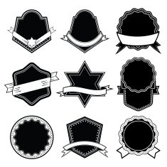 Set of blank frame badges ribbons and labels set 1 N2