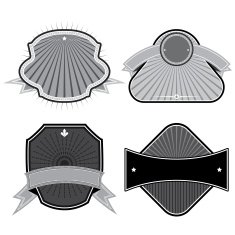 Set of badges ribbons and labels set 10