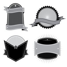 Set of badges ribbons and labels set 8