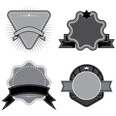 Set of badges ribbons and labels set 7