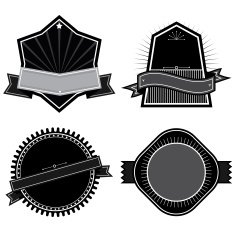 Set of badges ribbons and labels set 6