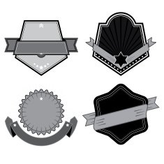 Set of badges ribbons and labels set 5