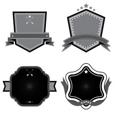Set of badges ribbons and labels set 2