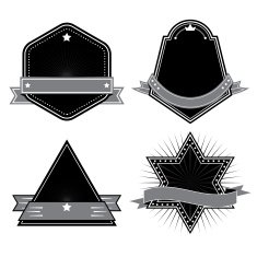 Set of badges ribbons and labels set 1