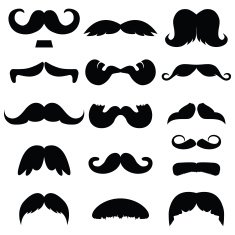 Set of mustache vector on white background set 4