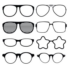 glasses vector on white background set 2