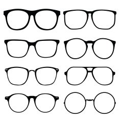 glasses vector on white background set 1