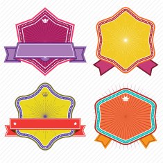Set of badges ribbons and labels set 19 N2