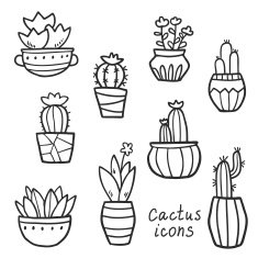 Vector set of cactus