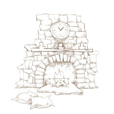 Hand made vecor sketch of cozy interior elements N16