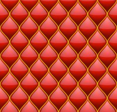 Red with Gold Quilted Leather Seamless Background Vector
