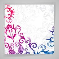 Abstract vector floral background with oriental flowers