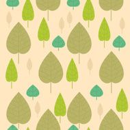 Floral seamless pattern with green autumn leaves