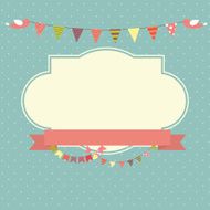 Retro Vintage Background with Frame Template Vector Illustration