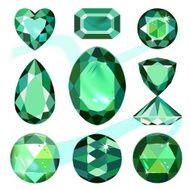 Set of colored gems
