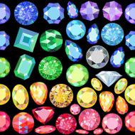 Seamless scattered borders of gems rhinestones N12