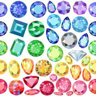 Seamless scattered borders of gems rhinestones N13