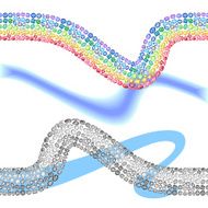 Seamless scattered borders of gems rhinestones N14