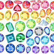 Seamless scattered border of gems rhinestones