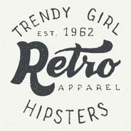 Retro apparel label typographic design