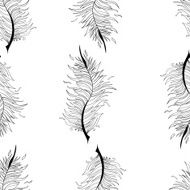 Seamless pattern with abstract feathers