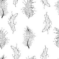 Seamless pattern with abstract feathers N4