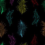 Seamless pattern with abstract feathers N6