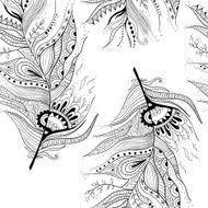 Seamless pattern with abstract feathers N7