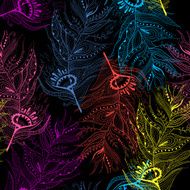 Seamless pattern with abstract feathers N8