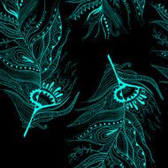 Seamless pattern with abstract feathers N9