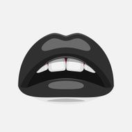 Glossy black and white Lips