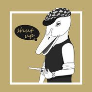Goose bandit dressed up in retro style