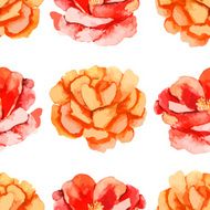 Camellia Rose Seamless pattern of flowers