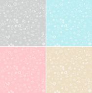 Love with flowers white seamless pattern