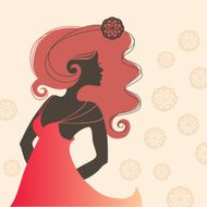 Single beautiful woman sideview silhouette