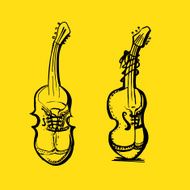 shoes in styling with musical instruments