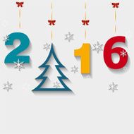 Decorative figures and tree symbol of Christmas 2016
