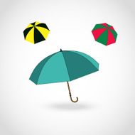 Opened umbrella isolated on white background