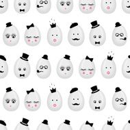 Easter eggs with glasses mustache bow-tie hat tobacco pipe eyes N2