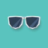 Low poly sunglasses symbol Summer holiday background Retro polygonal illustration