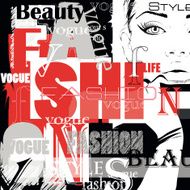 Fashion girl in sketch-style N38